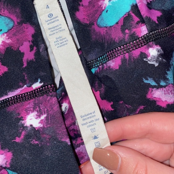 Lulu Lemon Midnight Bloom Special Edition Compression Shorts - Picture 2 of 5